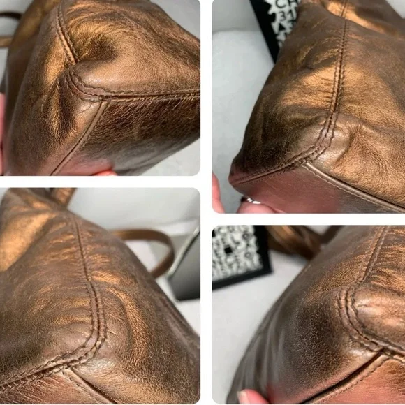 🛑SOLD🛑Vintage, Chanel Bronze Leather Small Tote - Picture 6 of 9